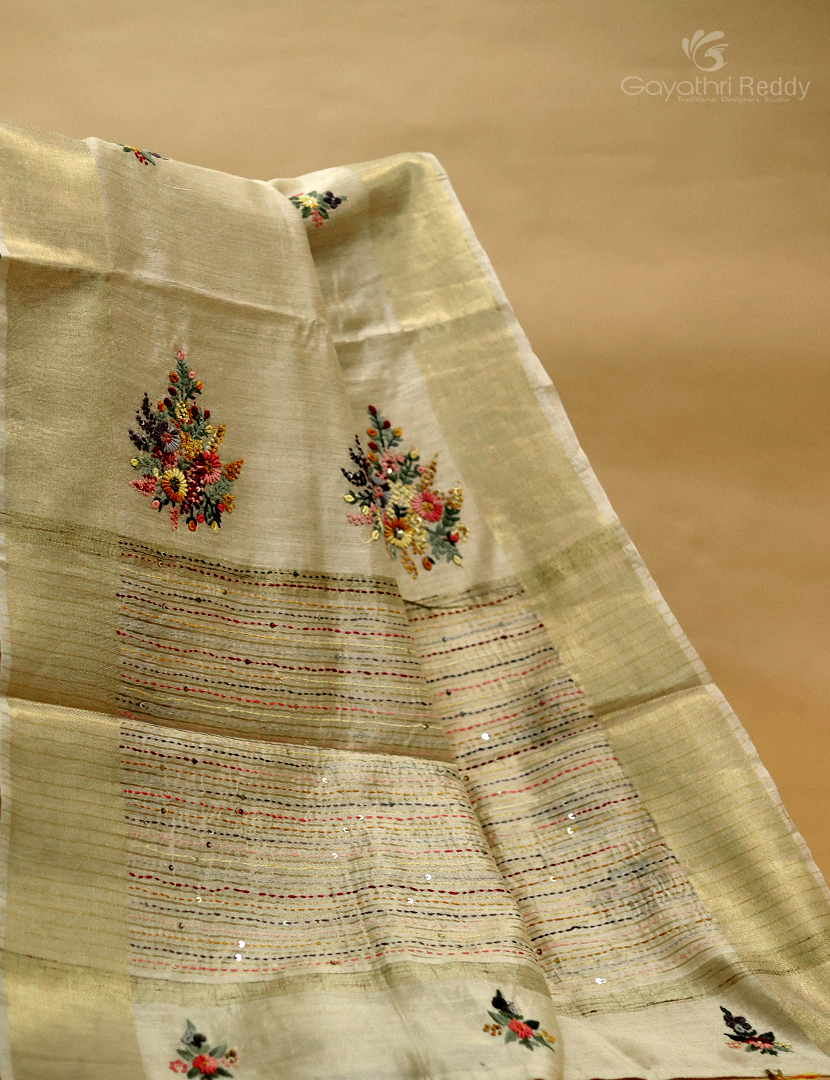 PURE TUSSAR HAND WORK-TS857