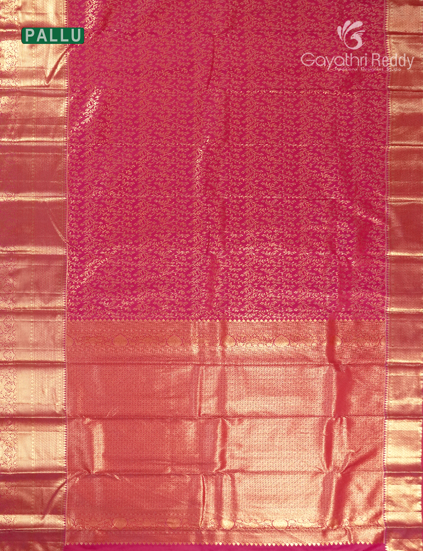 Semi Kanchipuram Silk Saree in Fuchsia Pink