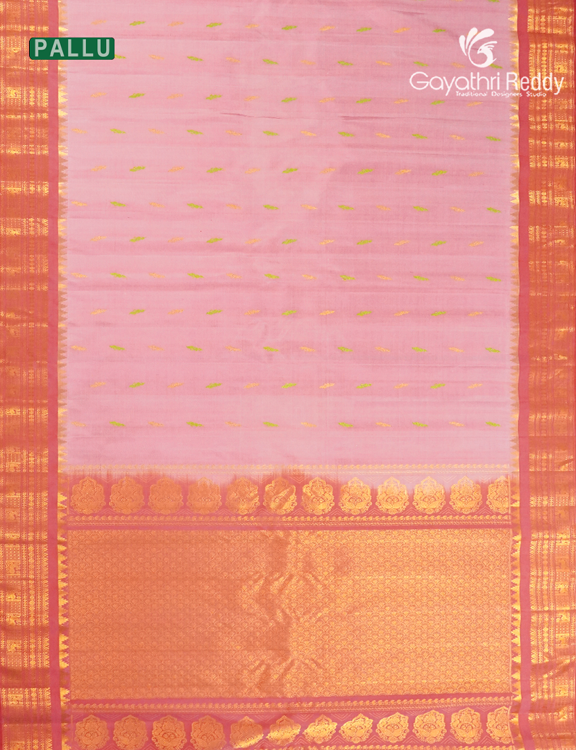 Pure Gadwal Silk Saree in Pastel pink and Peach