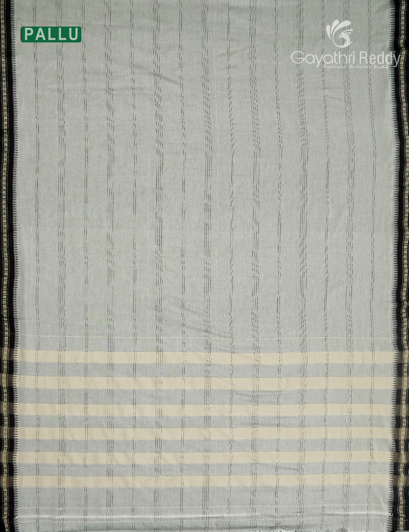 Pure Narayanpet Cotton Saree in Silver Grey