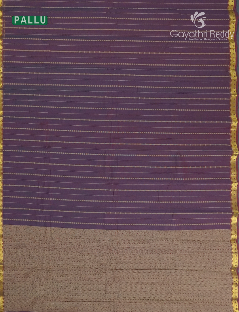 Pure Kanchi Cotton Saree in Deep Jamun