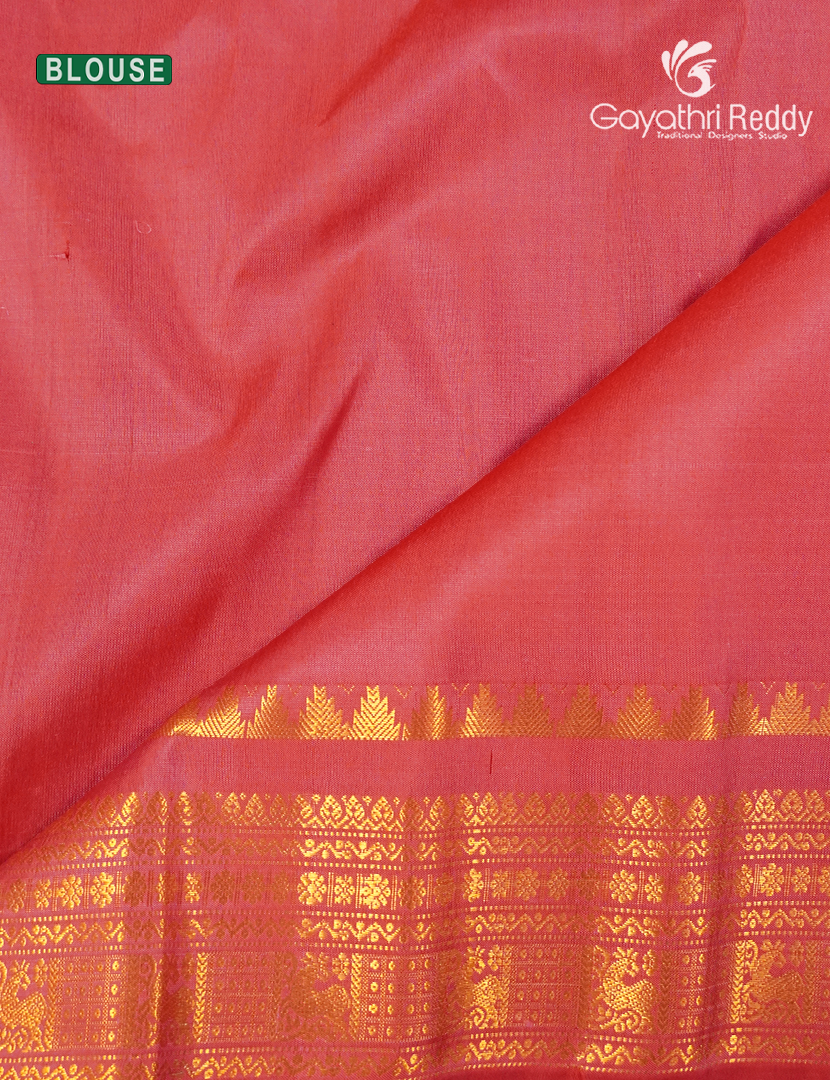 Pure Gadwal Silk Saree in Pastel pink and Peach