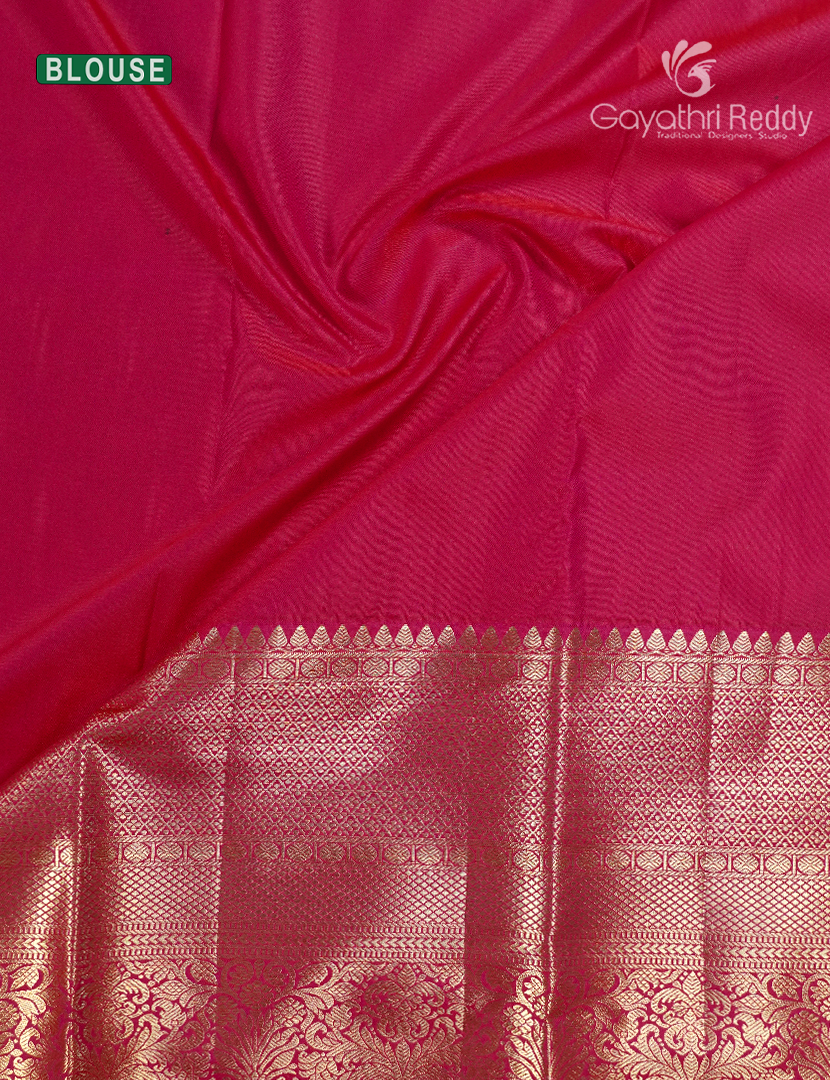 Semi Kanchipuram Silk Saree in Fuchsia Pink