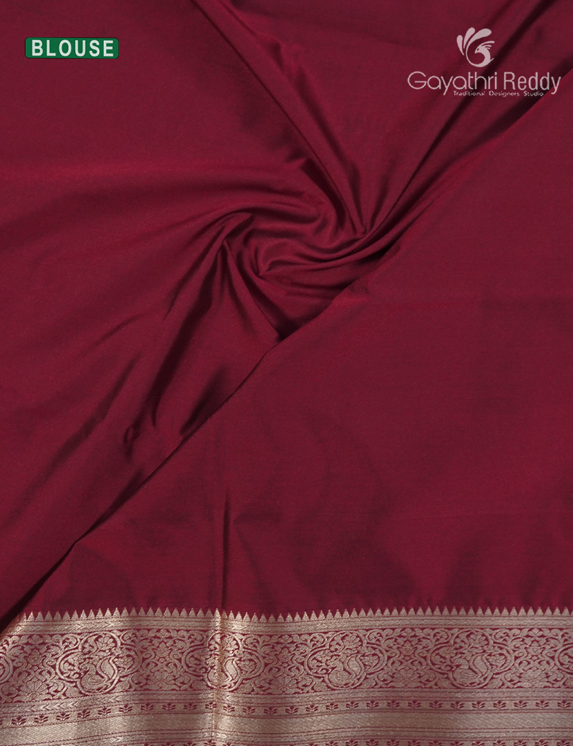 Soft Silk Saree in Grey and Deep Rust