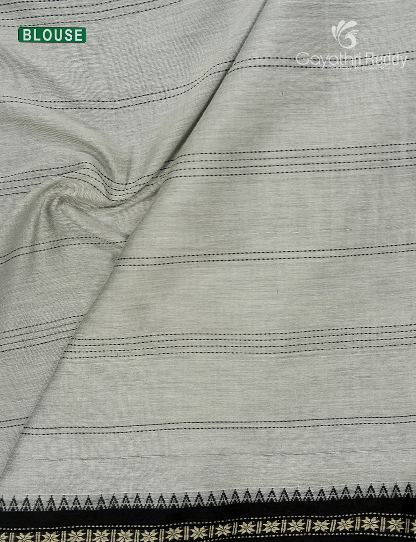 Pure Narayanpet Cotton Saree in Silver Grey