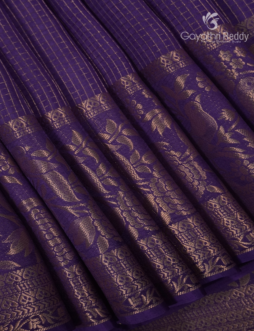 Semi Mysore Crepe Saree in Purple