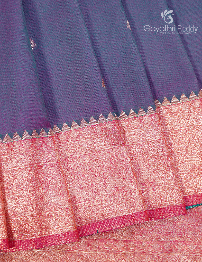 Semi Kanchipuram Art Silk Saree in Grey
