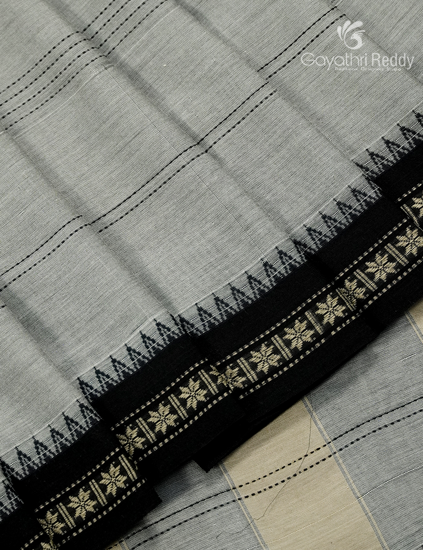 Pure Narayanpet Cotton Saree in Silver Grey