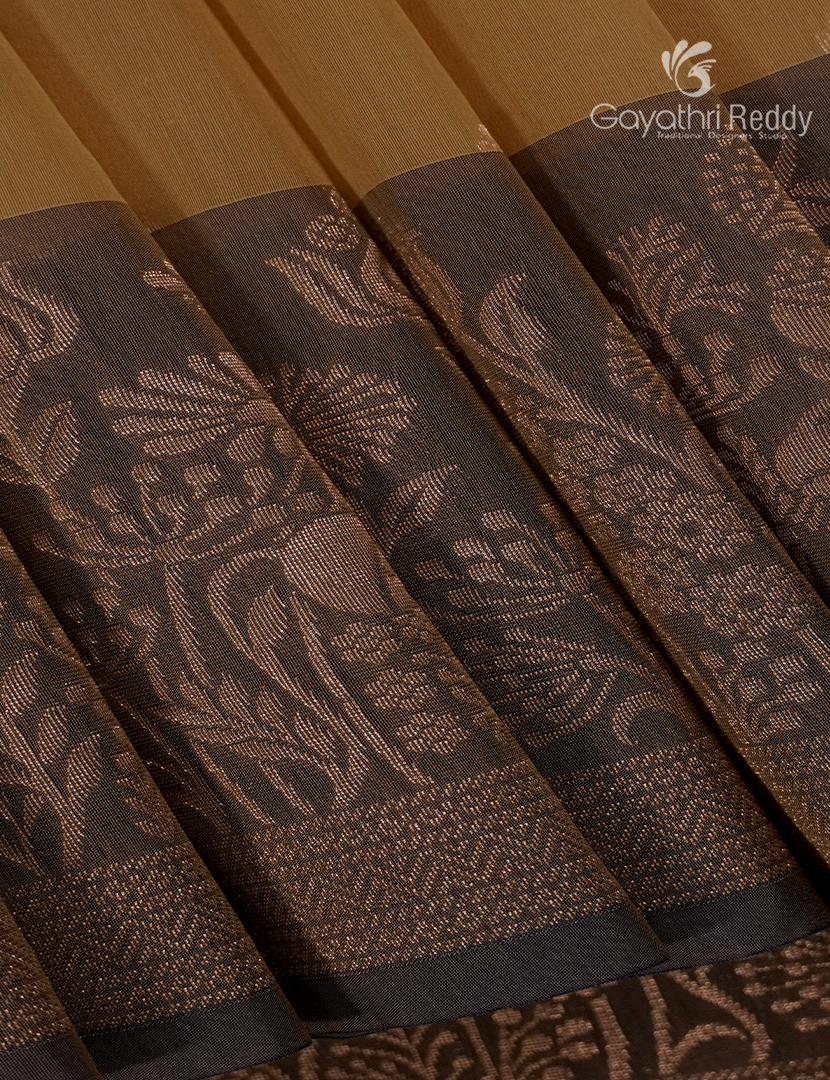 Kanchipuram Sico Saree in Mustard