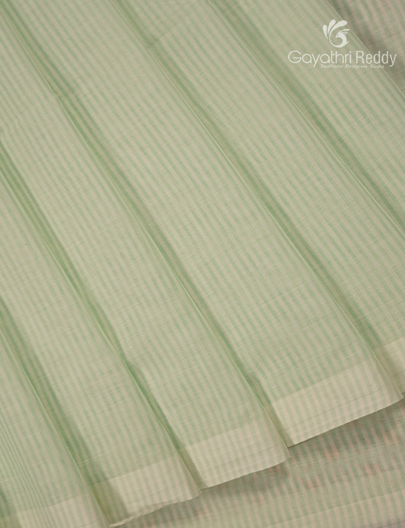 Pure Kanchi Cotton Printed Saree in Pastel Green