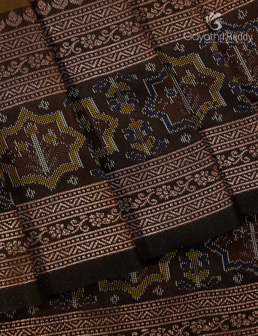 Semi Kanchipuram Art Silk Saree in Dry Mehendi