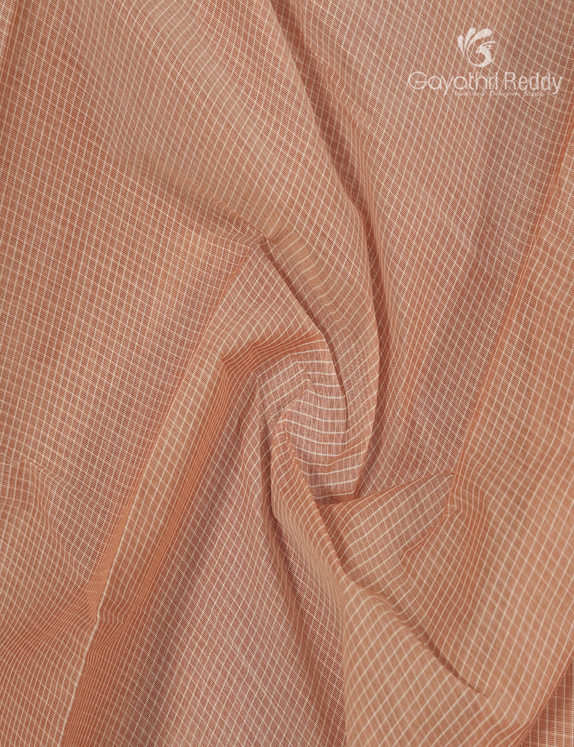 Pure Kanchi Cotton Saree in Orange