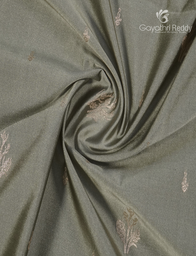 Soft Silk Saree in Grey and Deep Rust