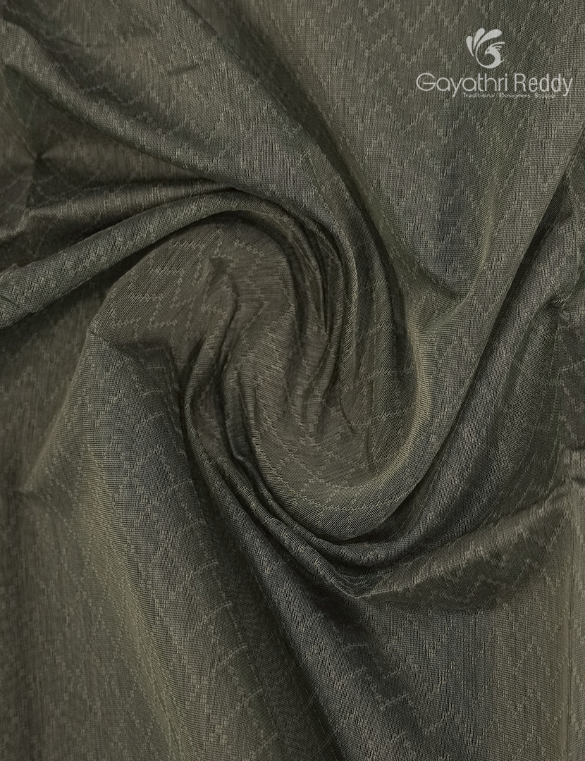 Semi Ikat Sico Saree in Olive Grey