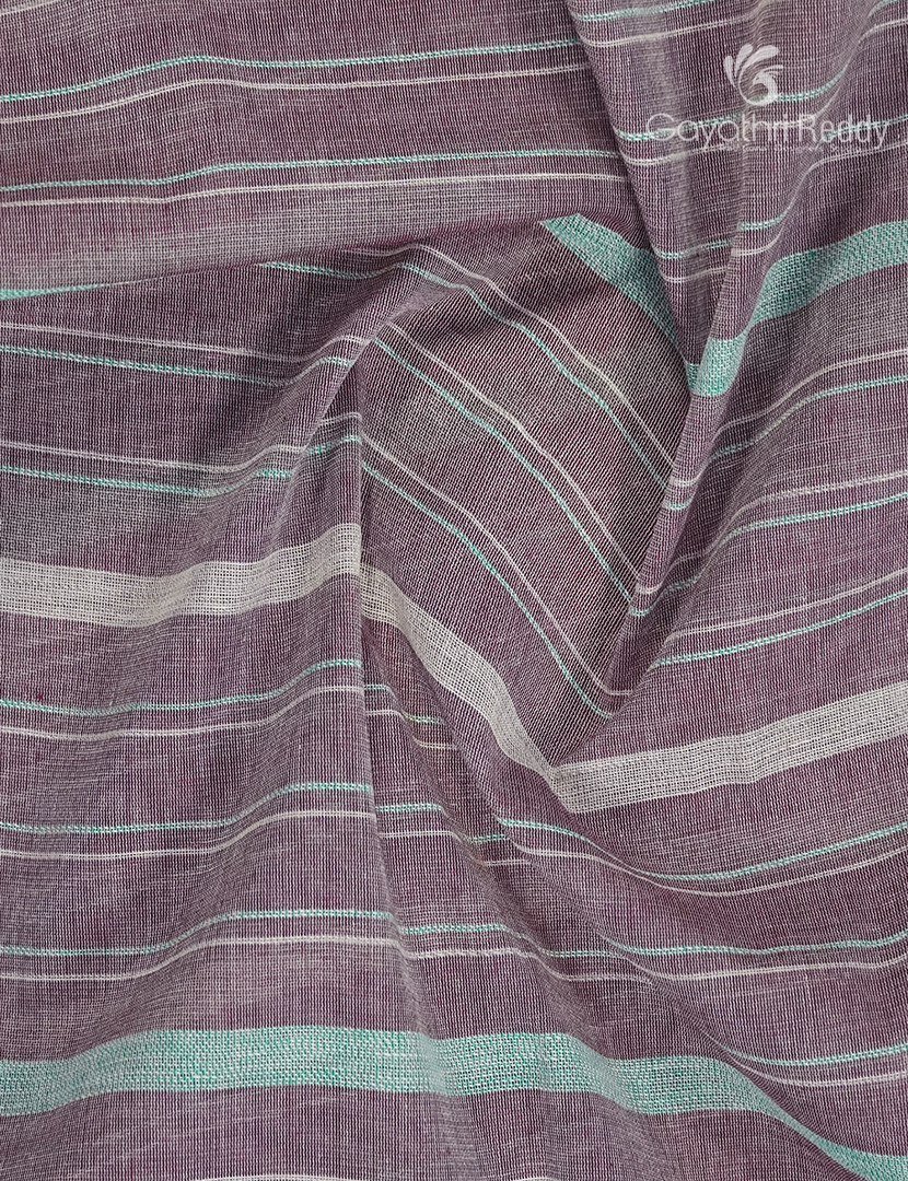 Pure Handloom Cotton Saree in Deep Onion