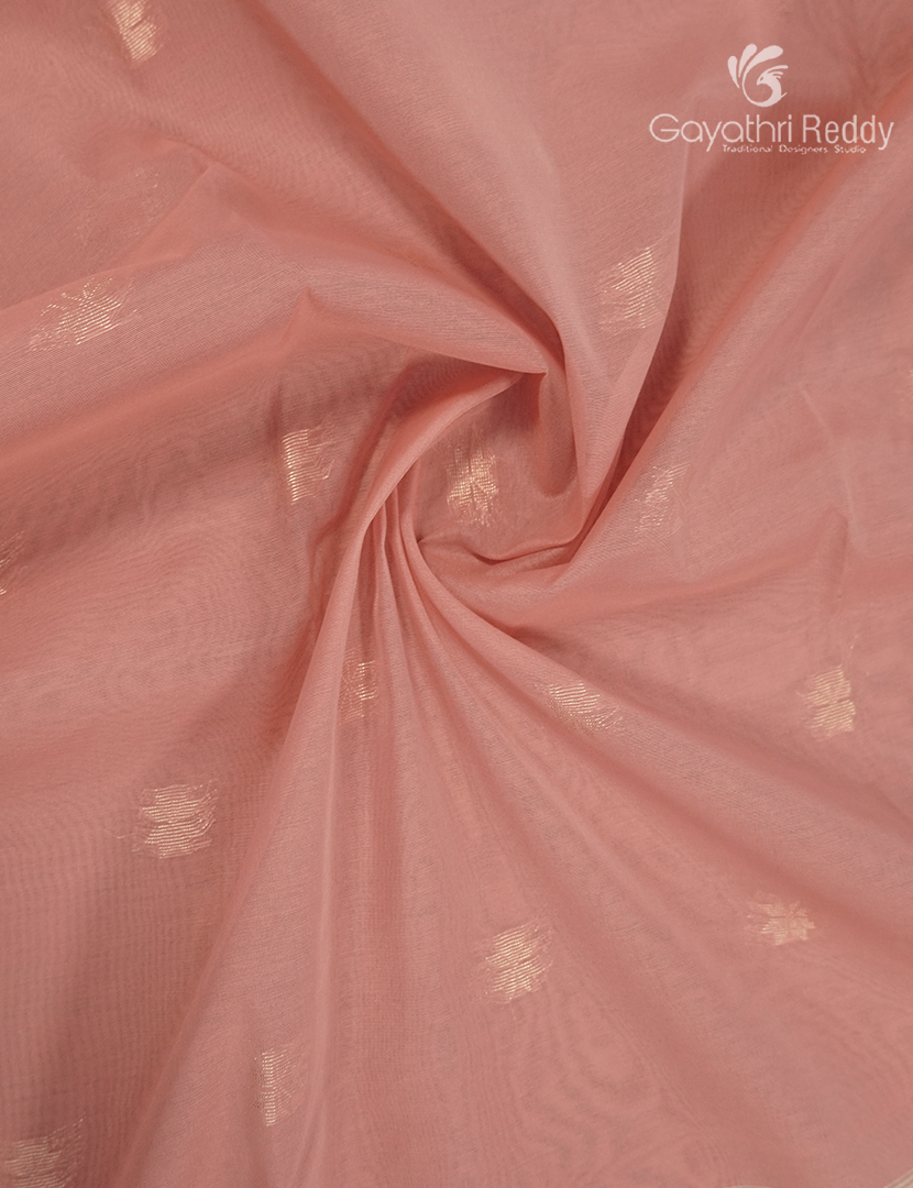 Kanchipuram Sico Saree in Peach and Cream