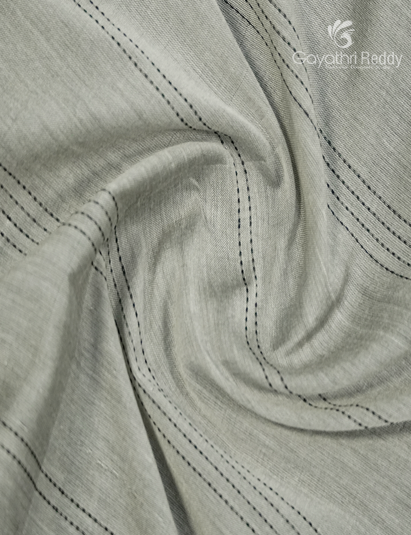 Pure Narayanpet Cotton Saree in Silver Grey