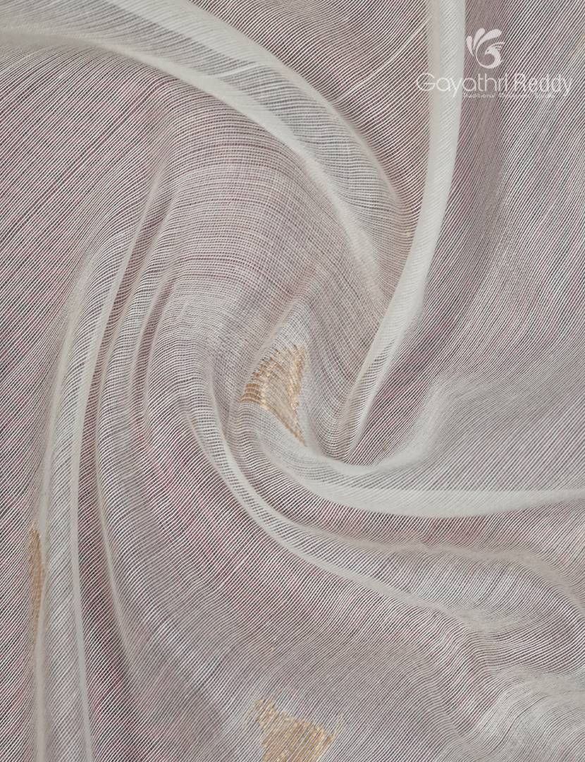 Pure Chanderi Sico Saree in Cream and Baby Pink