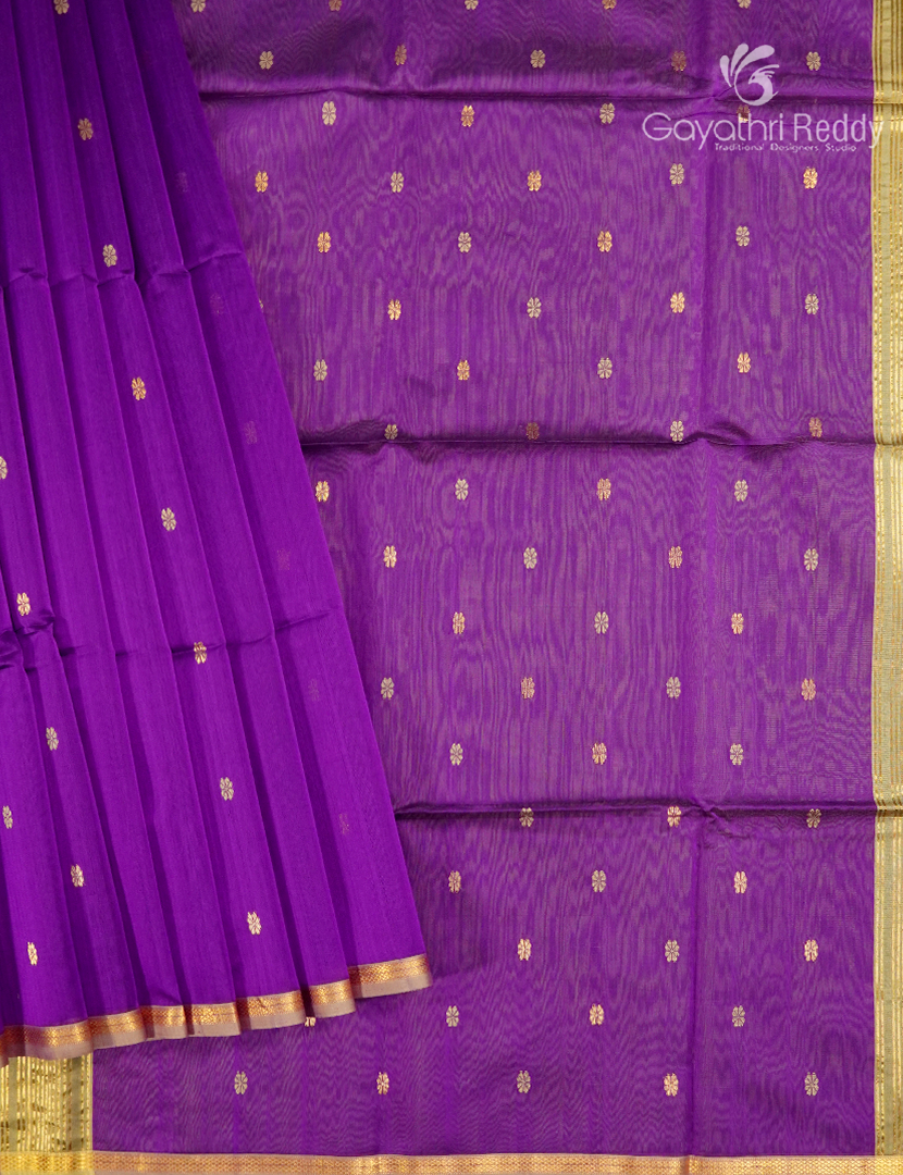 Pure Chanderi Sico Saree in Purple