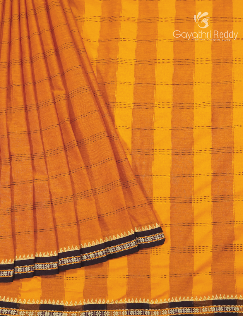 Pure Narayanpet Cotton Saree in Turmeric