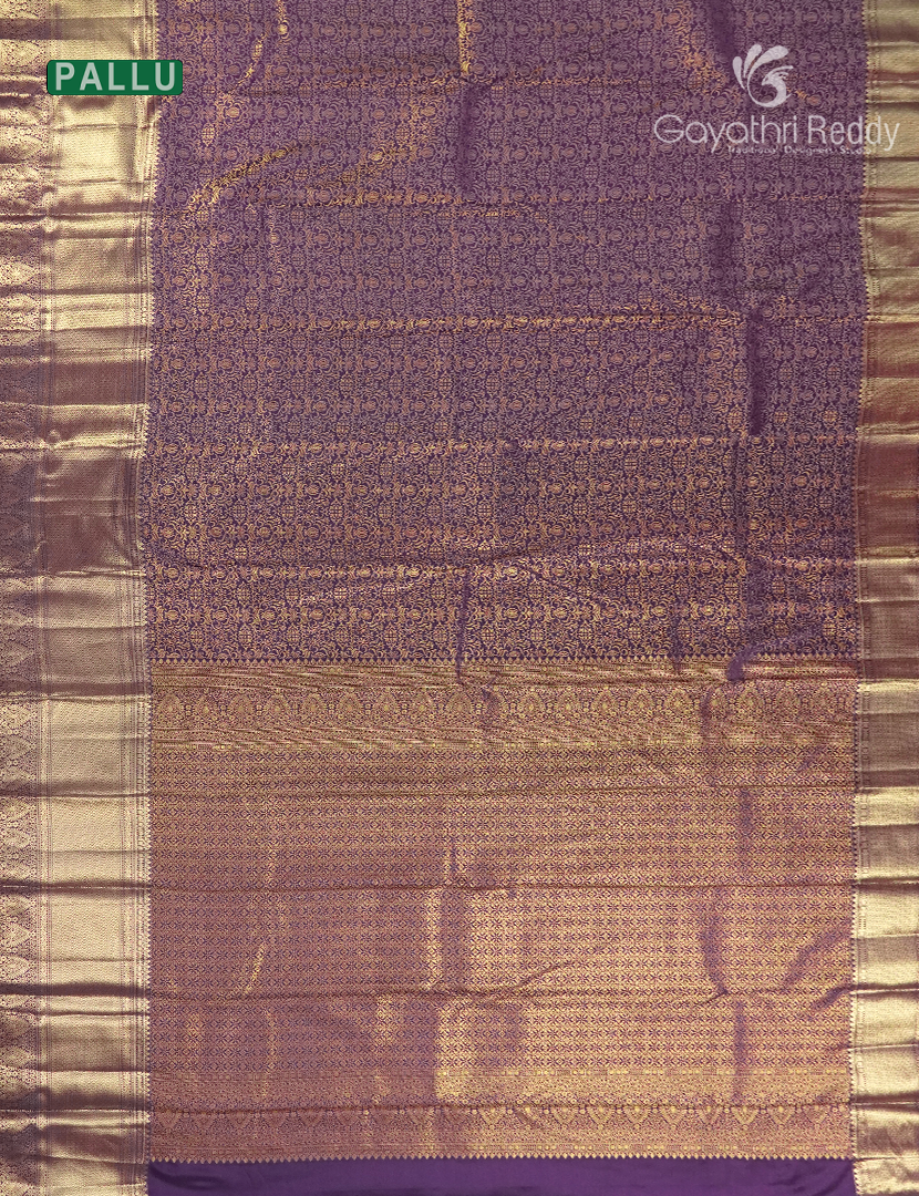 Semi Kanchipuram Silk Saree in Deep Violet