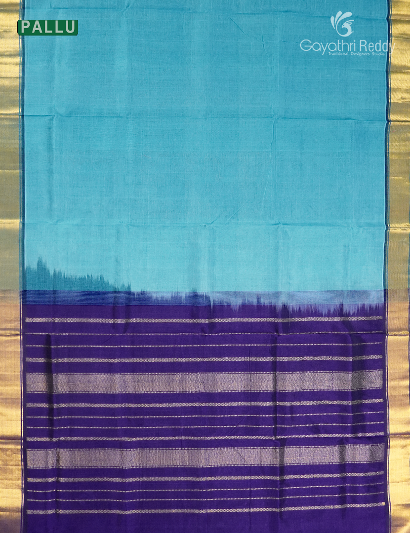 Pure Arani Sico Saree in Sky Blue and Deep Purple