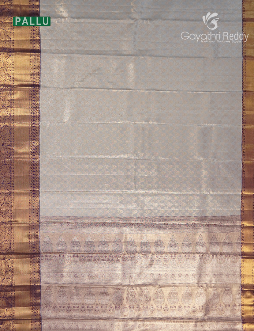 Semi Kanchipuram Silk Saree in Grey