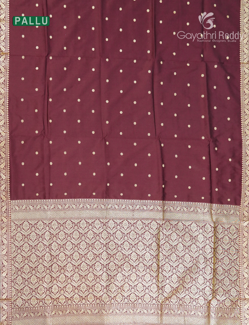 Semi Katan Silk Saree in Brown