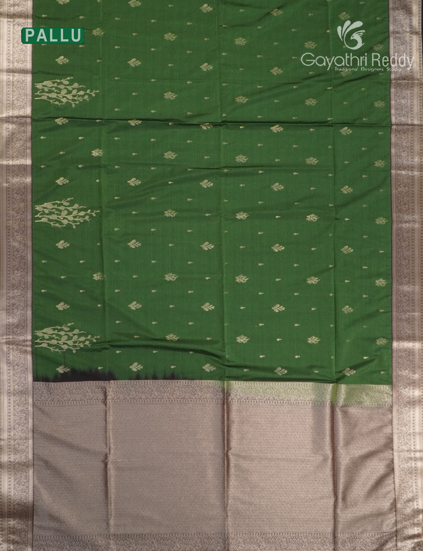 Soft Silk Saree in Mango Green and Deep snuff