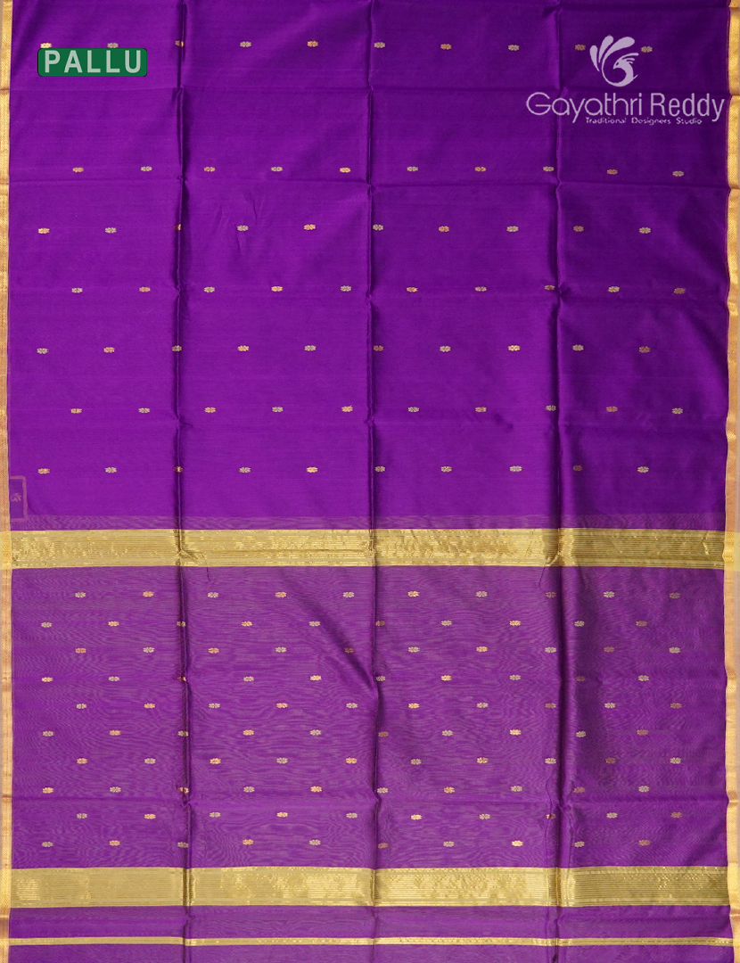 Pure Chanderi Sico Saree in Purple