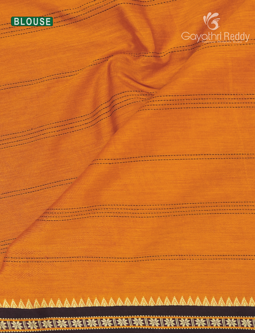 Pure Narayanpet Cotton Saree in Turmeric