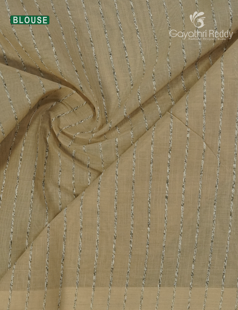Pure Handloom Cotton Saree in Light Beige