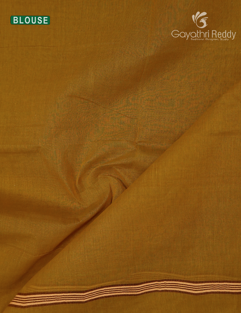 Jamdani Cotton Saree in Deep Mustard