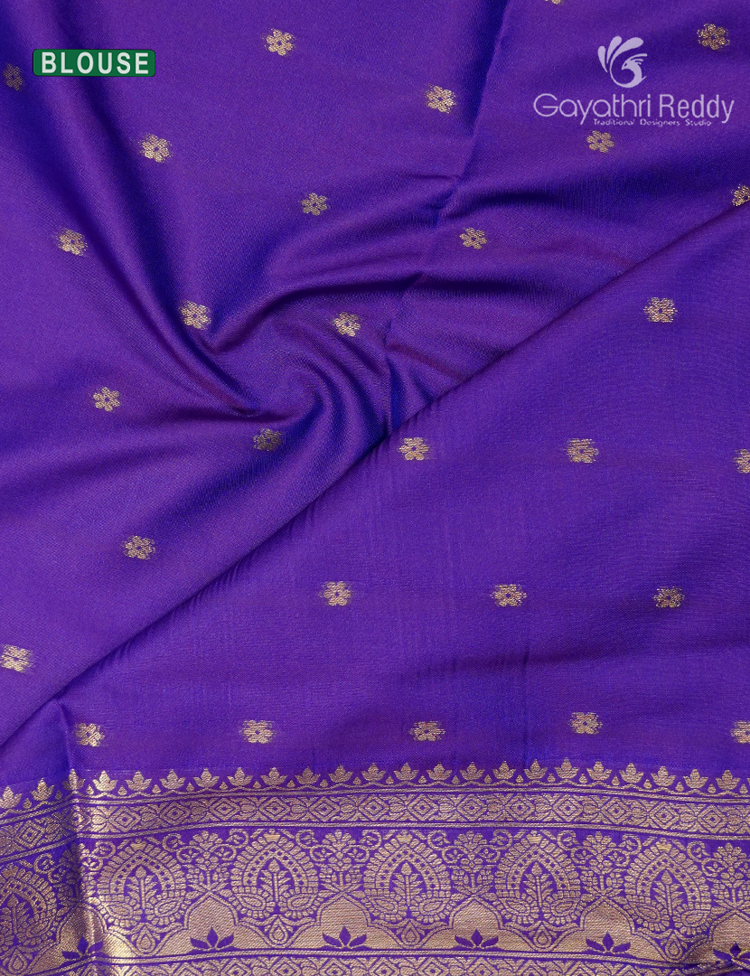 Semi Kanchipuram Art Silk Saree in Purple
