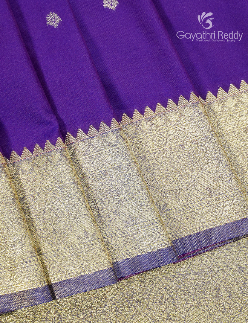 Semi Kanchipuram Art Silk Saree in Purple