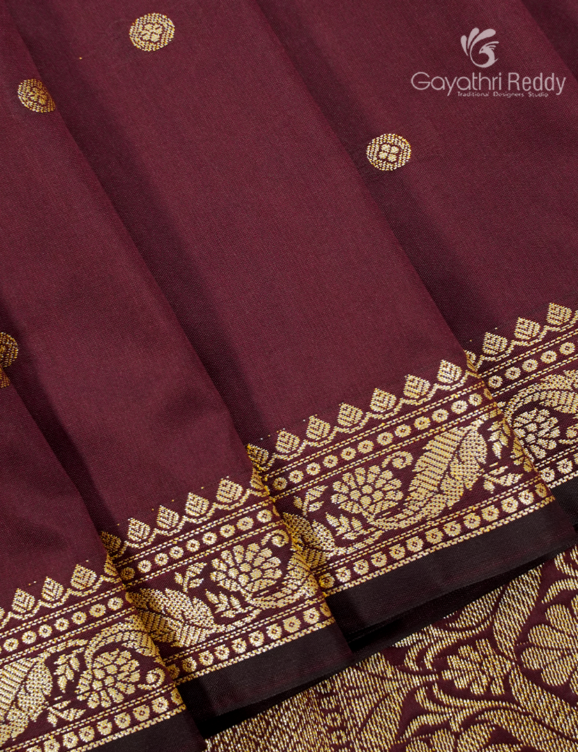 Semi Katan Silk Saree in Brown