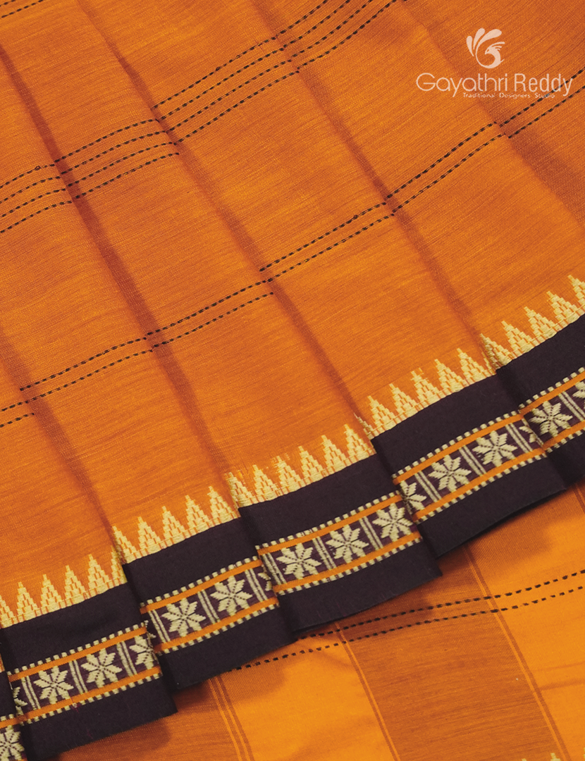 Pure Narayanpet Cotton Saree in Turmeric