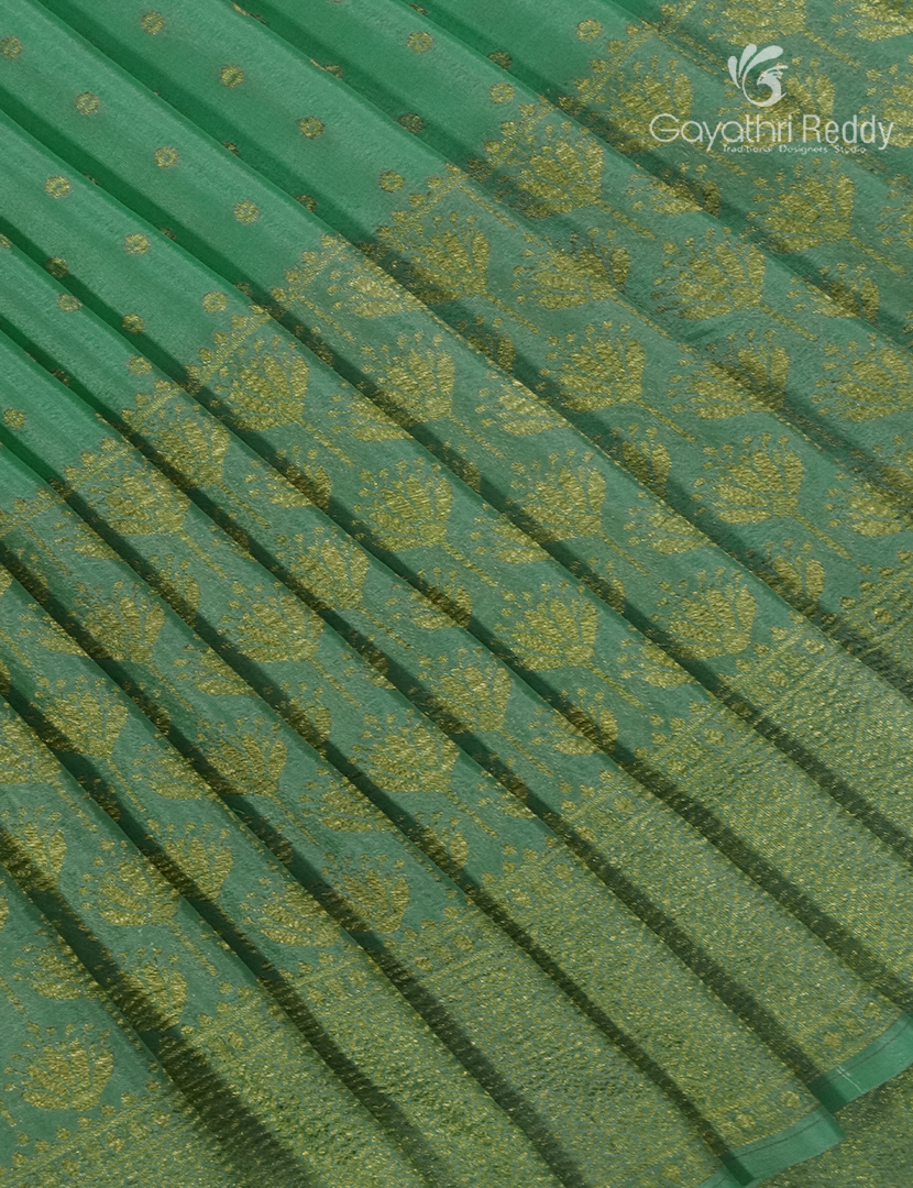 Pure Mysore Silk Saree in Pista Green