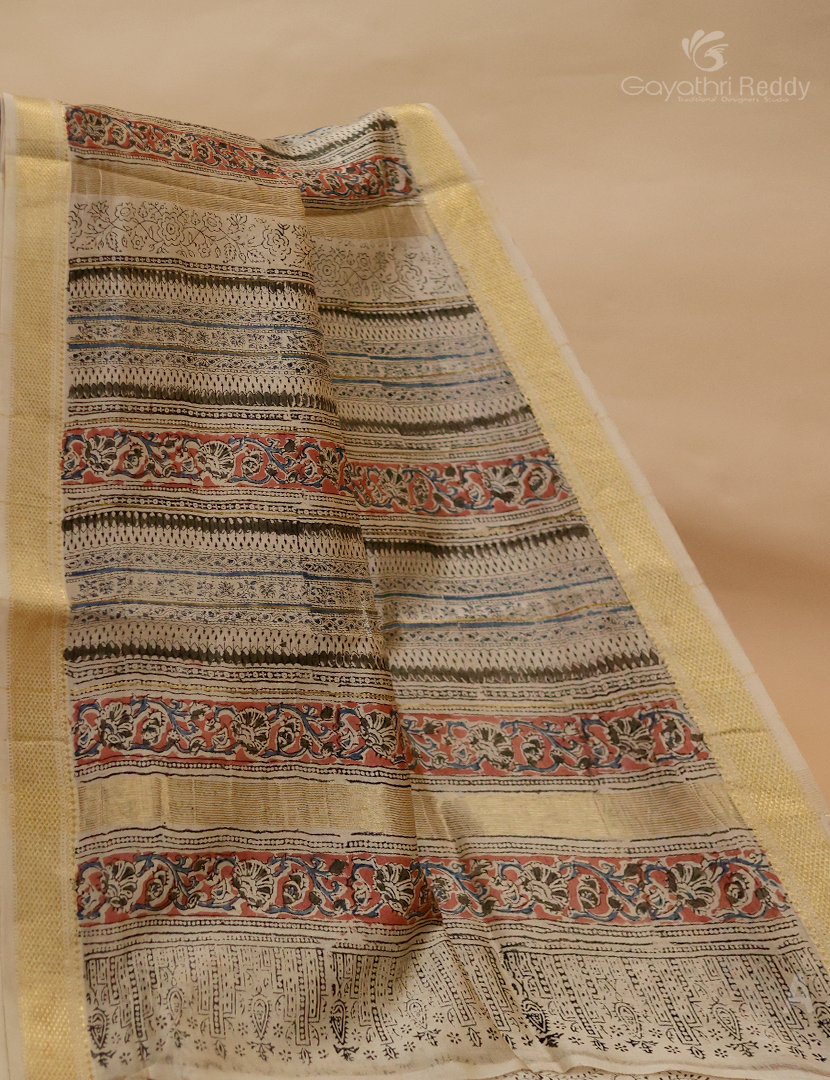 PURE KALAMKARI CHANDERI-KCS42