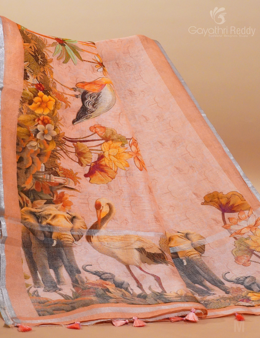 PURE LINEN SAREE-L1319