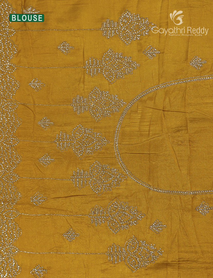 Semi Dupion Silk Saree  in Yellow
