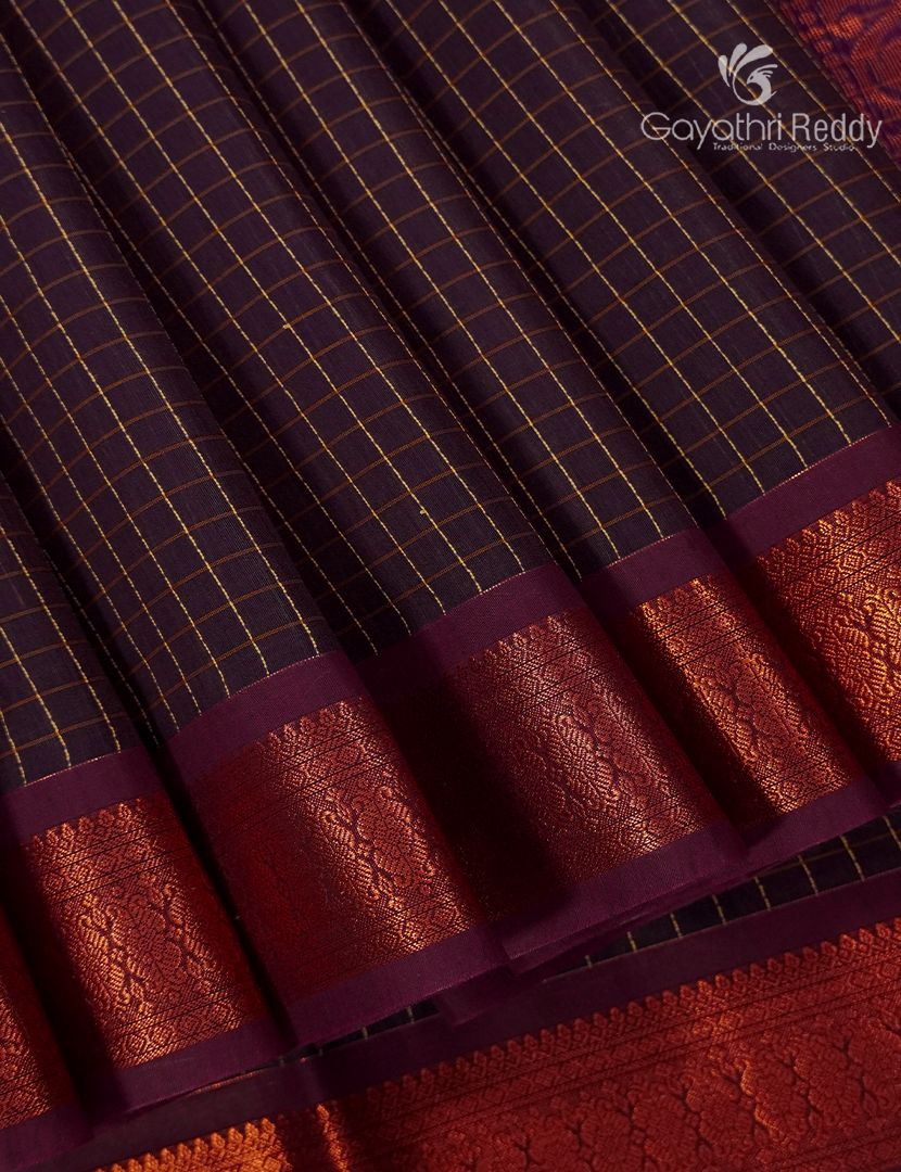 Kanchipuram Sico Saree in Deep Violet and Magenta