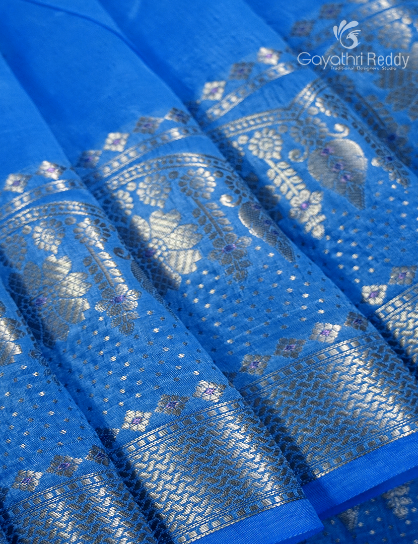 Banaras Mango Silk Saree in Firozi Blue