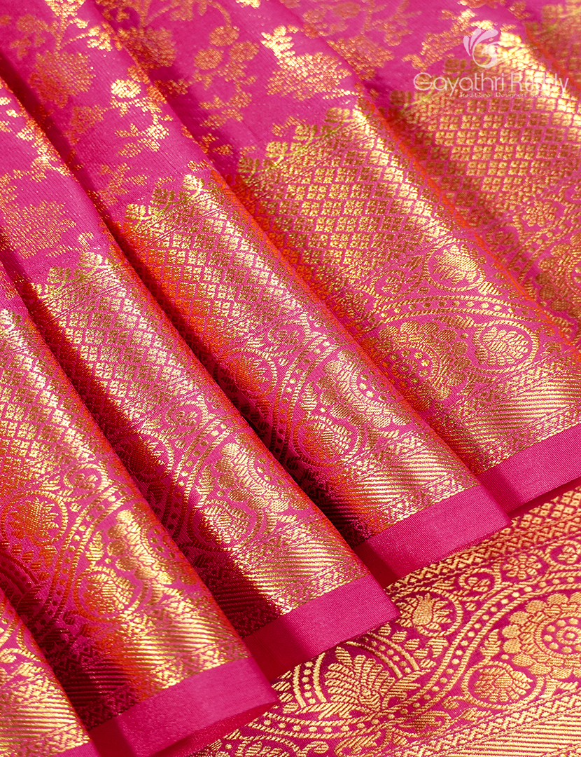 Semi Kanchipuram Silk Saree in Baby Pink
