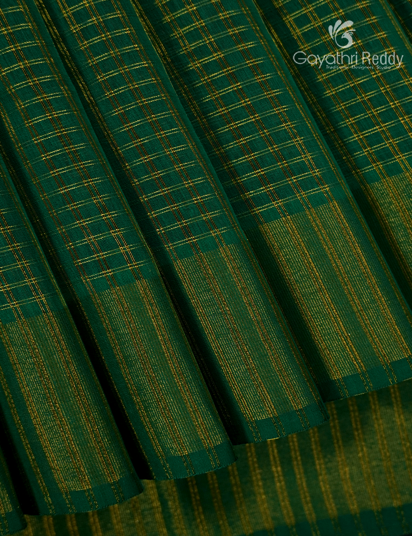 Semi Ikat Silk Saree in Green