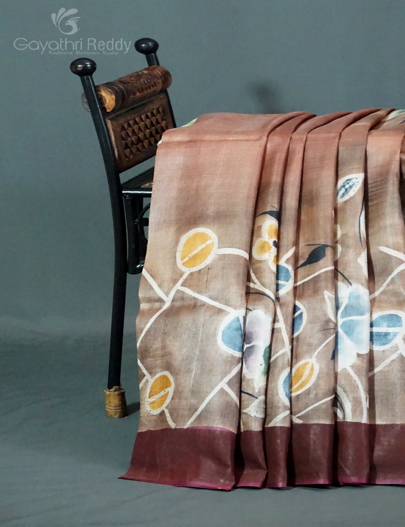 PURE DESI TUSSAR SILK HAND PAINTED-TS781