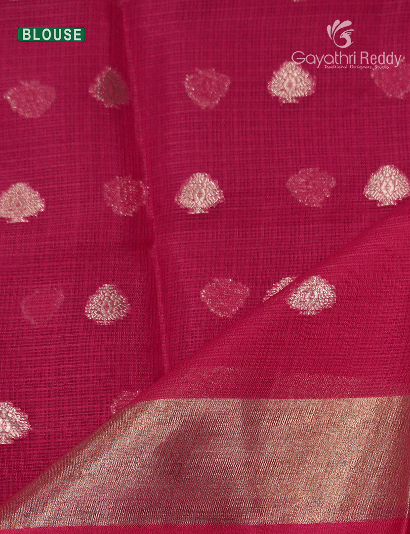 Banaras Kota Lehanga Set in Orange and Rani Pink