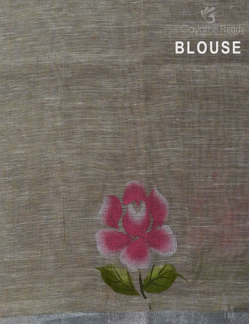 PURE LINEN SAREE-L1337