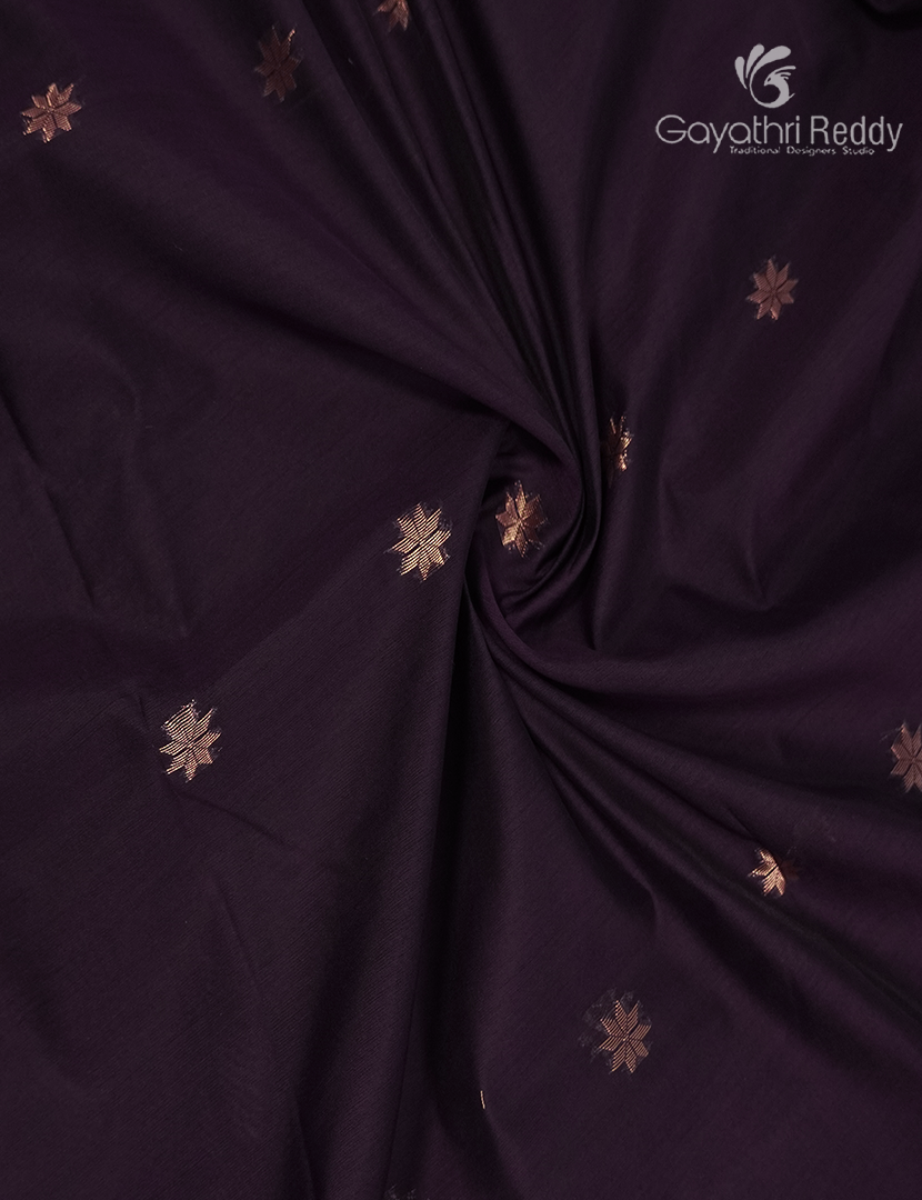 Kanchipuram Sico Saree in Deep Purple and Burgundy