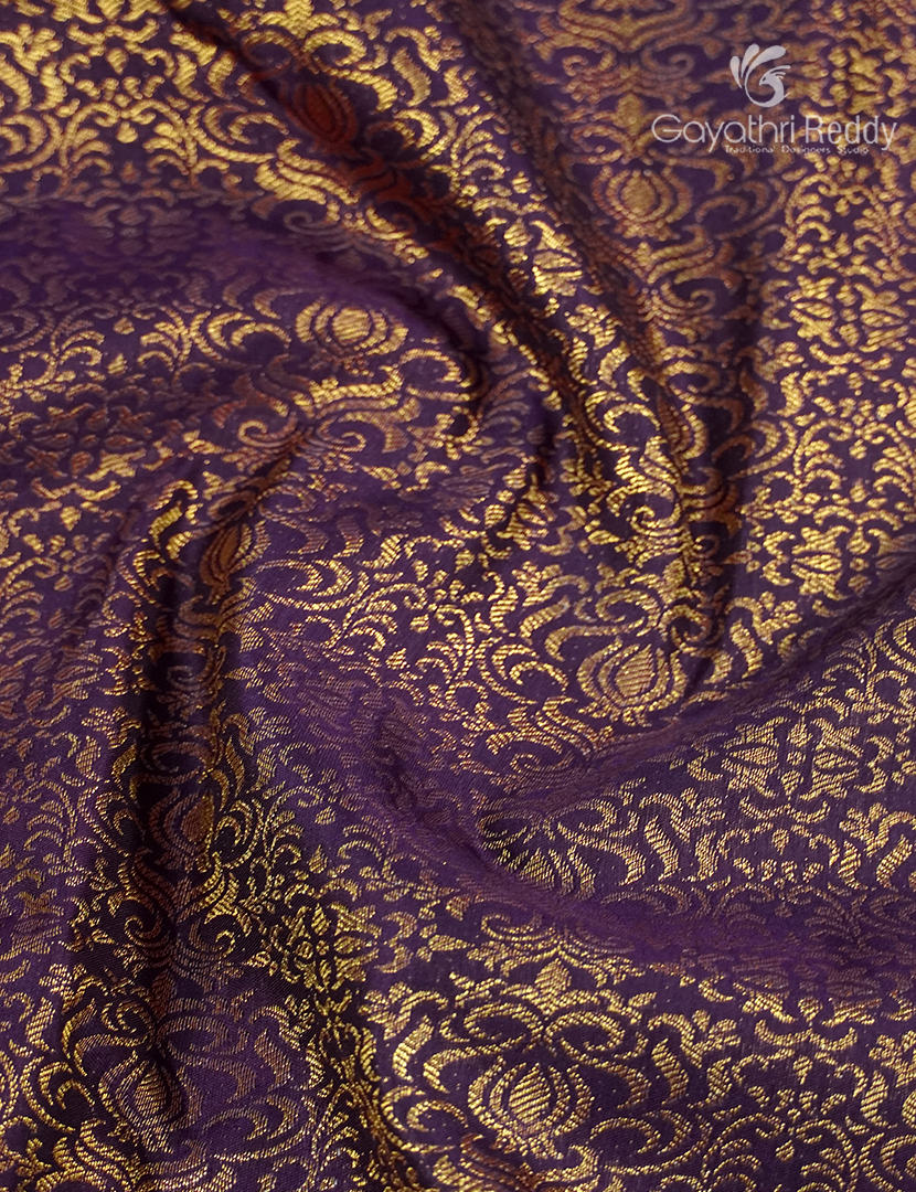 Semi Kanchipuram Silk Saree in Deep Violet